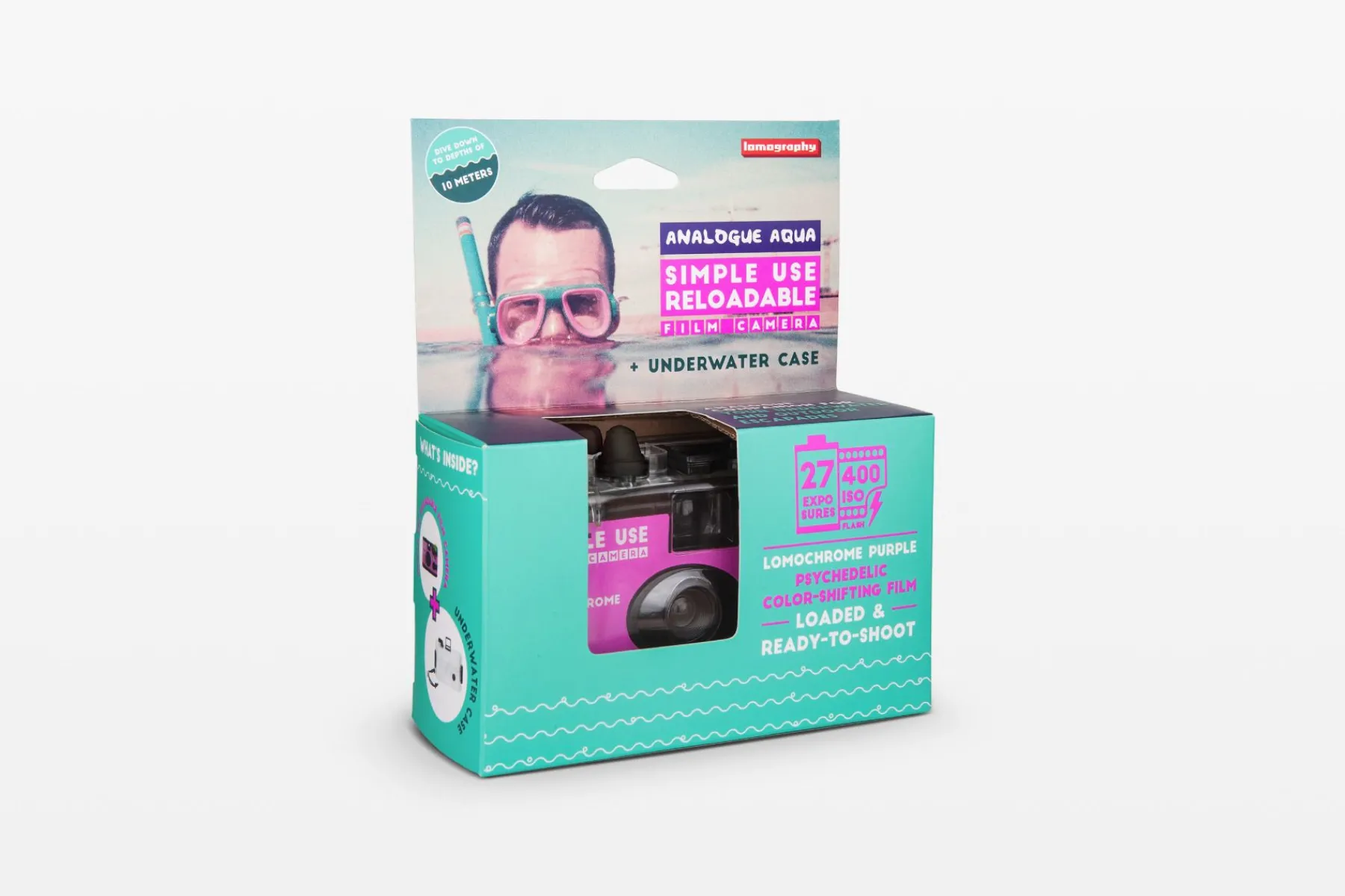Discount Analogue Aqua Reloadable Camera & Underwater Case LomoChrome Purple Lomochrome Films|Simple Use
